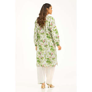 Casual Off-<b>White</b> Jacquard Printed Co-Ord <b>Set</b> for Women XXS-3XL Crepe <b>2</b>-<b>Piece</b> Shorts Outfit Collarless Design for Spring/Summer - Product Image 1