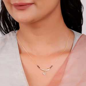 Giva เครื่องประดับทองชั้นดี Vanya เพชร Mangalsutra สีขาวและสีโรสโกลด์พร้อมทับทิมและไข่มุกสำหรับงานแต่งงานงานเลี้ยงและของขวัญ - Product Image 3