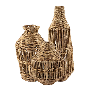 Boho <b>Hyacinth</b> <b>Vase</b> Natural Made in Vietnam Ecofriendly material for Home Decor and tableware decoration Wholesale - Product Image 2