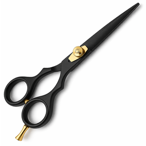 Ciseaux de barbier de qualité supérieure, 6,5 pouces, noir mat, ciseaux à cheveux en acier inoxydable, vis dorée, outil de salon OEM - Product Image 1