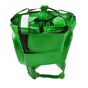 Casque de boxe en cuir PU vert, protection du visage, fermeture à boucle réglable, unisexe, adulte, casque de sport - Product Image 3