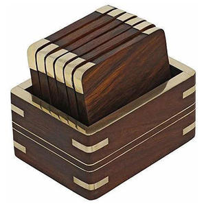 Ensemble de sous-verres en bois d'acacia et marbre de haute qualité napperon et plateau écologiques pour la cuisine boîte en bambou personnalisée en pierre - Product Image 3