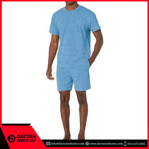 ชุดเซ็ตขาสั้นแฟชั่นใหม่สำหรับผู้ชาย ผ้าฝ้ายระบายอากาศดี รับผลิตตามแบบ OEM ราคาถูก เป็นมิตรกับสิ่งแวดล้อม ลายเรียบ เอวยางยืด - Product Image 4