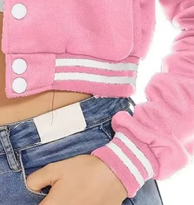 แจ็กเก็ตผู้หญิงแขนปกติสไตล์ใหม่ล่าสุดเสื้อครอปสำหรับฤดูหนาวโลโก้ที่กำหนดเอง - Product Image 5