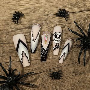 Uñas artificiales populares de Halloween, emocionante sangre fantasma, cubierta completa, prensa en las uñas para venta al por mayor, uñas postizas de Navidad - Product Image 1