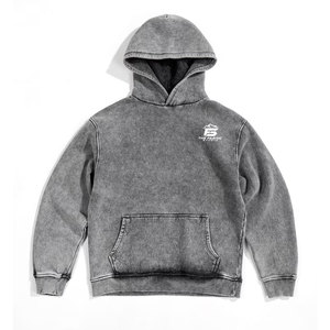 เสื้อฮู้ดดี้ลำลองสุดเทรนดี้ ผ้าฝ้าย 100% ล้างสีแบบแอซิดวอช มีกระเป๋าและฮู้ด แห้งเร็ว ระบายอากาศได้ดี เหมาะสำหรับสไตล์สตรีทในฤดูหนาว - Product Image 1