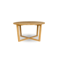 Table basse ronde en teck, mobilier minimaliste pour salon, bois naturel, respectueux de l'environnement