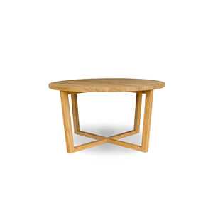 Mesa de Centro Redonda de Madera de Teca, Muebles Minimalistas para Sala de Estar Interior, Madera Natural Ecológica - Product Image 2