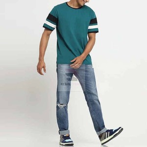 T-shirt à col rond de haute qualité pour hommes 100% coton et polyester à manches courtes avec motif solide - Product Image 6