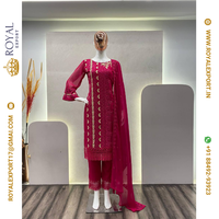 CONCEPTEUR TENDANCE PAKISTANI SEQUENCE BRODERIE COSTUME DE TRAVAIL PENDU ET DUPATTA COLLECTION PAR ROYAL EXPORT
