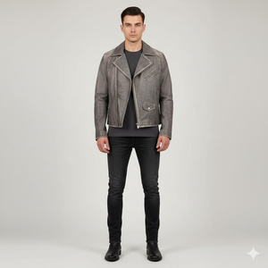 Veste en cuir noir de luxe unisexe de haute qualité avec poches à rabat sur la poitrine, veste patchwork au design vintage pour l'hiver - Product Image 1