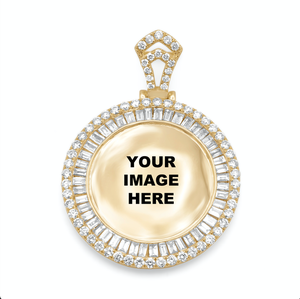 Unisex 925 Silver <b>Memory</b> Pendant Custom Round Baguette Design Diamond Moissanite Hip Hop Street Fashion Artist's Pendants Charms - Product Image 3