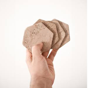 Posavasos hexagonales de mármol travertino, decoración para mesa de comedor, regalo de inauguración de casa, juego de 6 - Product Image 2
