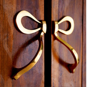 มือจับประตูนกยูงทำจากทองเหลืองแข็งคู่-ประตูทางเข้าสไตล์โบราณมีรายละเอียดนกและขนนกที่ซับซ้อน - Product Image 5