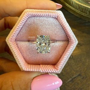 แหวนหรูสำหรับผู้หญิงเบาะยาวสำหรับตัดห้องแล็บ CVD ประดับเพชรแหวนหมั้นของขวัญแต่งงานเจ้าสาว - Product Image 6