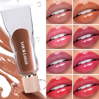 Gloss à lèvres personnalisé OEM Rouge Nude Ultra-brillant Non collant Éclat vibrant Vitamine E Végétalien Bio Longue tenue Imperméable Vente en gros Faible MOQ