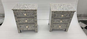 โต๊ะข้างเตียงสำหรับบ้านและโรงเรียนโต๊ะฝังลายดอกไม้สีขาวสำหรับตกแต่งบ้านและโรงเรียน - Product Image 2