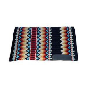 ASHMIRA EQUESTRIAN, tapis de selle de style western en laine de Nouvelle-Zélande multicolore, couverture de selle, extérieur en vison, rembourrage en laine, tailles personnalisées - Product Image 1