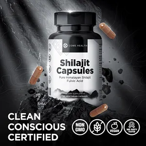 OEM Eigenmarke Shilajit Kapseln reiner Himalaya-Shilajit-Extrakt Anti-Aging Verdauung verbessern Fulvinsäure Shilajit-Kapseln