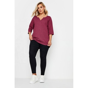 Camiseta de Mujer de Moda, Holgada, Informal, Cuello Redondo, Ligera, para Uso Diario, Verano, Marca Privada, Venta al Por Mayor - Product Image 2
