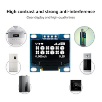 Pantalla PMOLED GoldenMorning de 0.96 Pulgadas, 128x64, Controlador SSD1306, Interfaz I2C, Módulo de 4 Pines Blanco/Azul/Amarillo