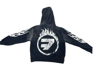 Sweat à capuche pour homme surdimensionné à motif uni avec broderie personnalisée, broderie délavée, sweat à capuche lourd pour homme, survêtement - Product Image 3