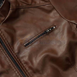 Veste en cuir la plus vendue Faible MOQ Vestes en cuir Nouveauté hiver Imperméable Vestes en cuir pour hommes - Product Image 4