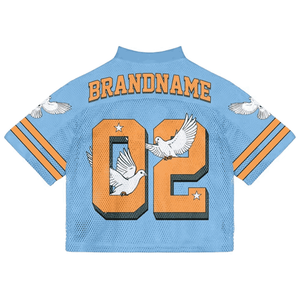 2025 personnalisé surdimensionné sérigraphie maillot chemise américain Streetwear maille Football maillot hommes pratique maillot Boxy vêtements de Football - Product Image 2