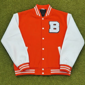Vestes universitaires en toile personnalisables pour hommes en gros 2025, devant montant, coupe-vent, veste de baseball pour hommes - Product Image 1