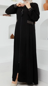 Abaya Elegante de Seda Premium Hecha a Mano para Mujer, Suave, Lisa, Moderna, Transpirable, Ligera, para Uso Diario - Product Image 2