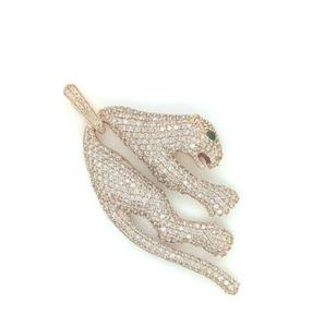 Colgante de diamantes con diseño de pantera de oro de 9K con diamantes cultivados en laboratorio, abalorio de joyería audaz e Icónica, regalo de nueva llegada - Product Image 6