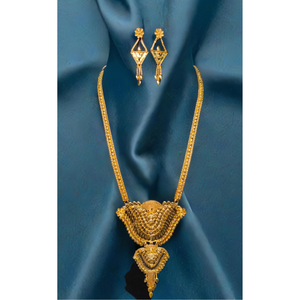 ชุดต่างหูสร้อยคอชุบทอง22K สำหรับผู้หญิงชุดเครื่องประดับต่างหูสร้อยคอ - Product Image 1