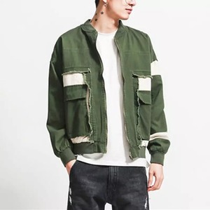 Veste longue et fine en denim lavé à col montant pour homme, personnalisable, élégante - Product Image 3