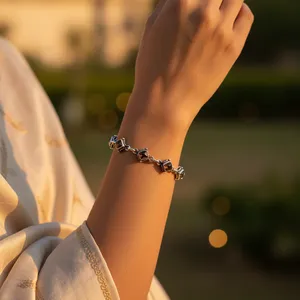 Bracelet en cristal de quartz fumé en argent sterling pour femme, cadeau - Product Image 2