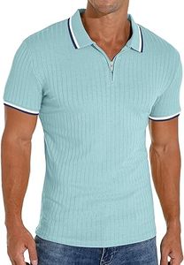 Polo de qualité supérieure côtelé à la mode T-shirt pour hommes vêtements de sport unis ample régulier Slim Fit T-shirt pour hommes Chemises polo respirantes - Product Image 5