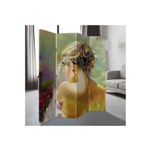 Pintura al Óleo de Retrato de Mujer, Lienzo de Doble Cara, Pantalla Plegable - Product Image 5