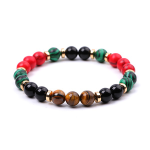 Bracelet en pierres naturelles multicolores, élastique, bijoux de poignet unisexe, style bohème - Product Image 2