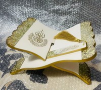 Support de Coran en résine fait main, personnalisé, design pétales de rose, artisanat, thème religieux, personnalisable