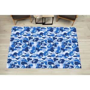 Blue Camo <b>Chenille</b> <b>Rug</b>: Modern Hallway Decor, Printed <b>Rug</b>,Nonwoven Soft <b>Rug</b> - Product Image 3