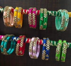 Brazaletes de piedra de hilo de seda de colores estilo Bollywood regalo de boda a granel recuerdo de fiesta elegante joyería de moda nupcial India/paquistaní - Product Image 6