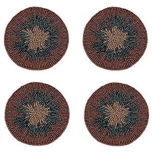 Luxury Handmade Punch Needle <b>Drink</b> <b>Coaster</b> Glass Lemon Beaded Desk Decorative Funky Mug Rugs From India Hand Tufted <b>Coaster</b> - Product Image 5