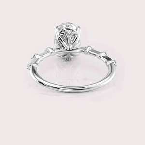 Anillo de diamante ovalado cultivado en laboratorio, certificado por IGI, en oro blanco/amarillo/rosa macizo de 18 quilates, joyería para boda y compromiso - Product Image 2