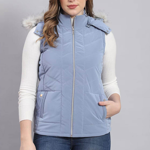 Chaleco de algodón sin mangas para mujer con cremallera Venta al por mayor Fábrica Diseño personalizado Popular Casual Ropa exterior Chaqueta acolchada para la venta - Product Image 1
