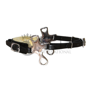 Personalizable Original de cuero marrón Jumping Hackamore Bitless Horse Bit Fabricación de adornos de acero inoxidable Producto ecuestre - Product Image 3