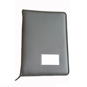 Carpeta de anillas A4 con cierre de cremallera de piel sintética con 3 anillos, bolsillo con cremallera, bolsillos para tarjetas, ventana para tarjetas de identificación - Product Image 1