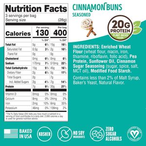 Lenny & Larry's FITZELS <b>Protein</b> Pretzels (Cinnamon Buns) 8 Individual Bags 3 oz Each - Product Image 3