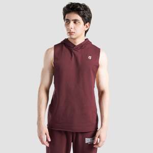 Débardeur à capuche respirant pour homme, idéal pour la musculation et le style musculaire, taille XL, vêtements de sport/vêtements de gym (Bordeaux) - Product Image 1