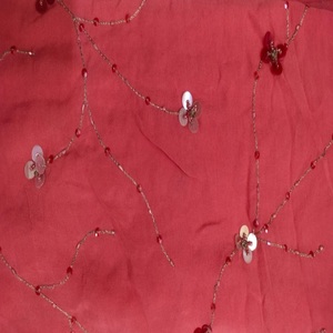 Tissu Georgette en soie brodé main - Product Image 3