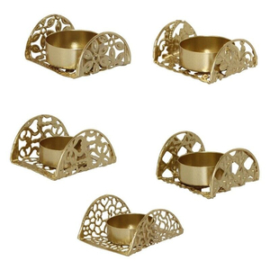 Portavelas Decorativos de Metal Dorado, Latón, con Forma Personalizada, para Decoración del Hogar y Eventos - Product Image 1