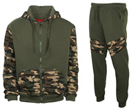 Ensemble de survêtement décontracté 2 pièces pour homme, avec logo personnalisé, motif camouflage, coupe ample, idéal pour l'hiver, avec cordon de serrage